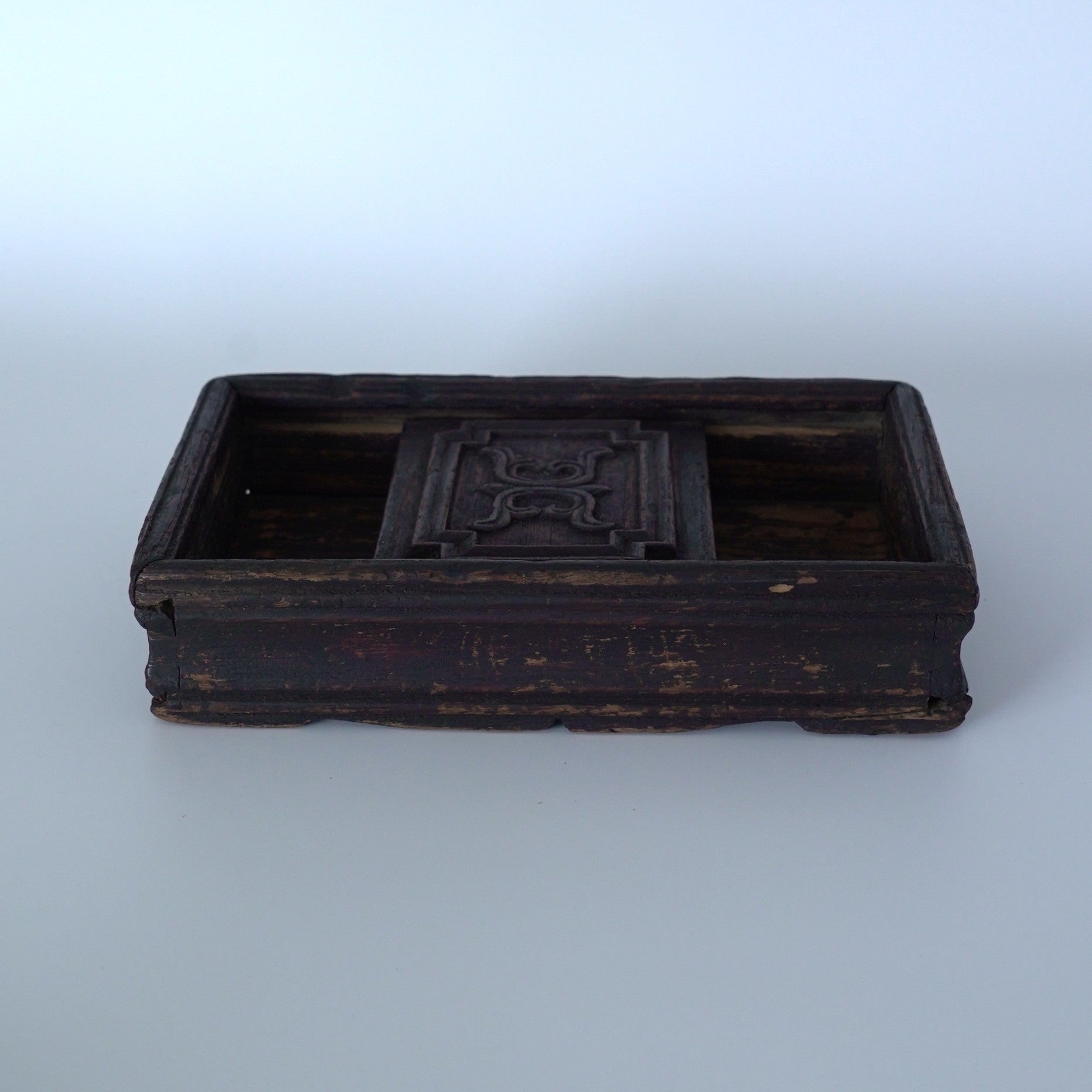 老木彫寿字木箱