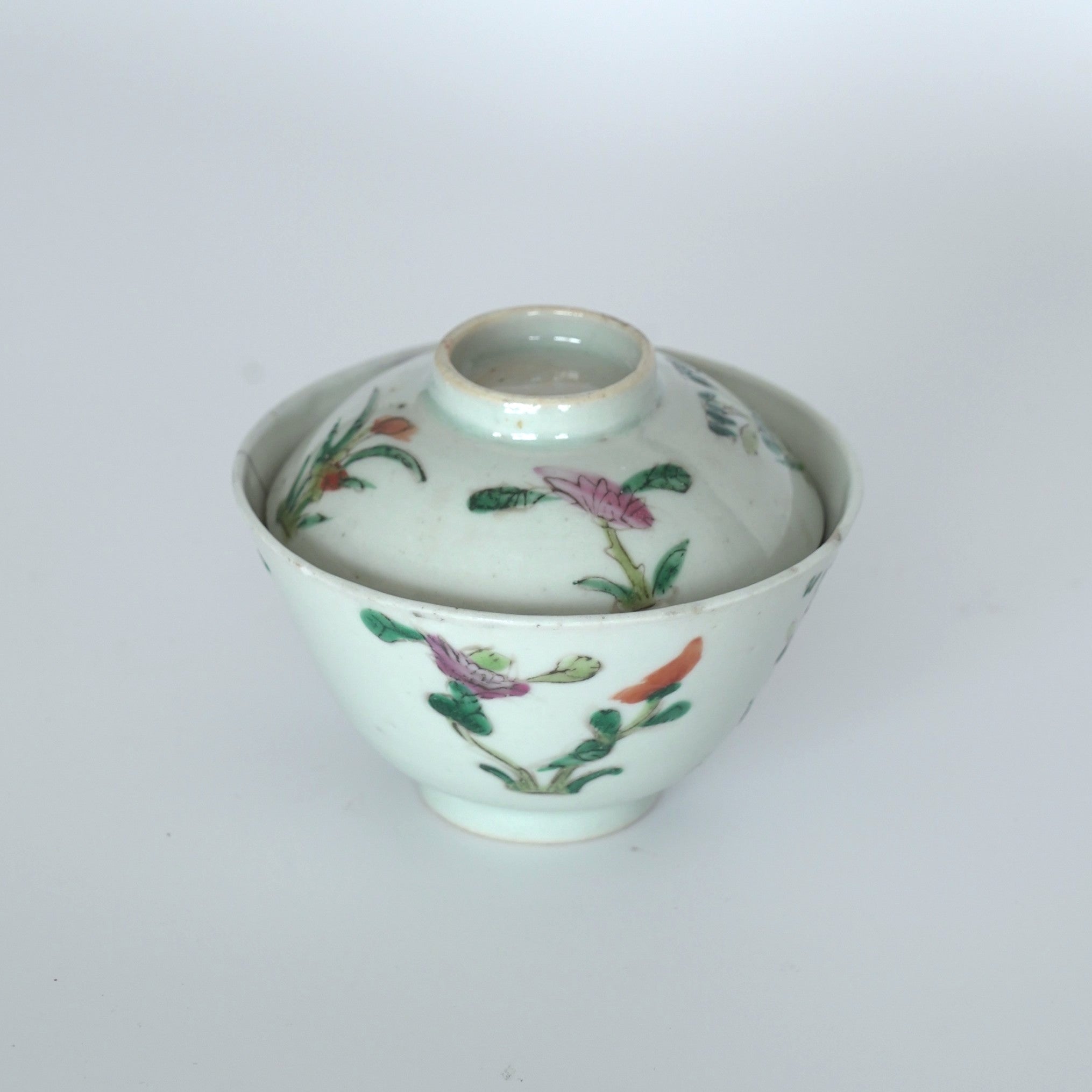 粉彩四季花文蓋碗④