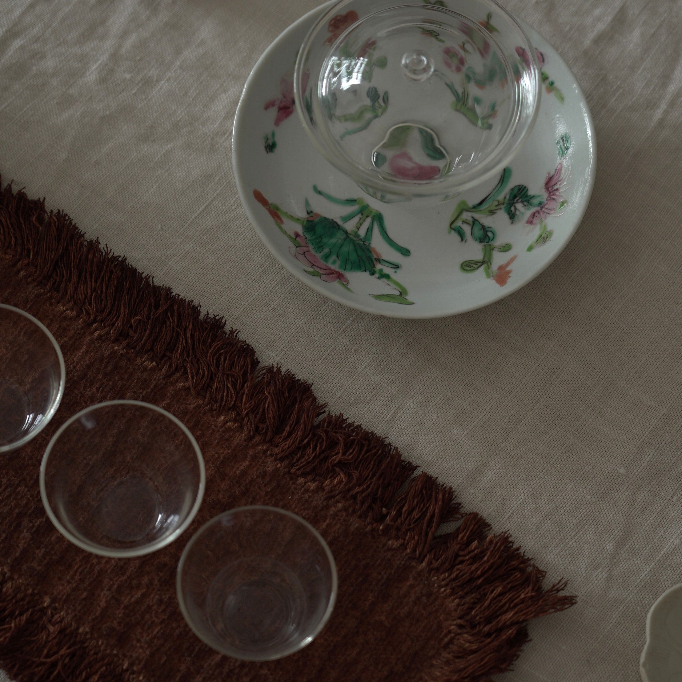 綿製柿渋染敷布小