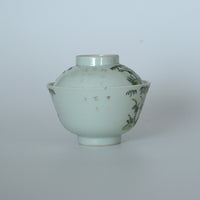 粉彩竹節文蓋碗