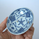 青花絡枝蓮文豆皿