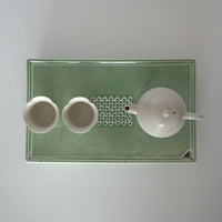 長方窯変茶盤③錆青磁色