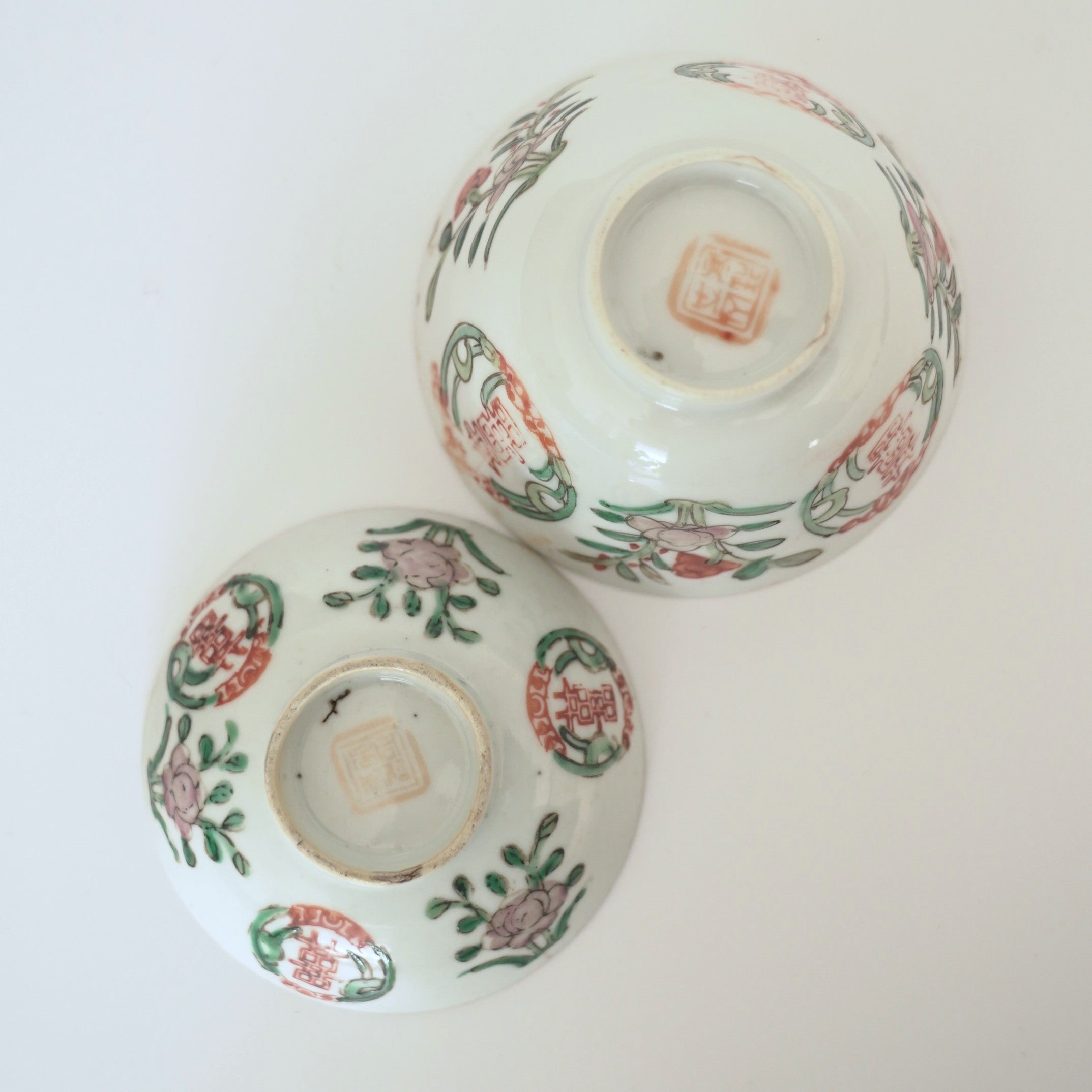 粉彩双喜花文蓋碗③