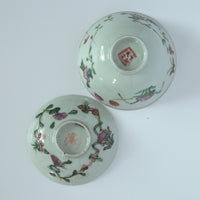 粉彩四季花文蓋碗②