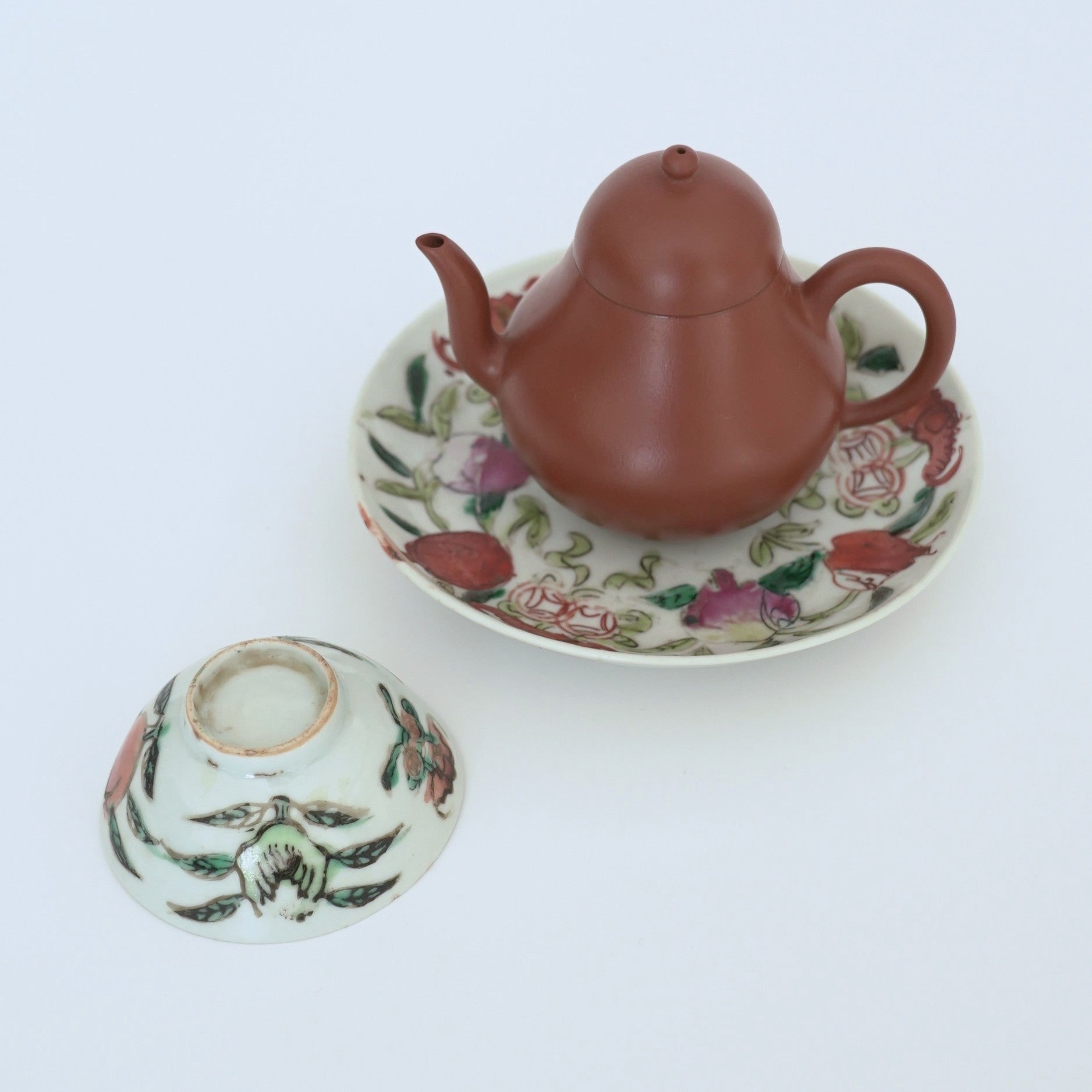 粉彩七宝三多文茶杯⑥