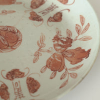 赤絵福寿三多文皿大①