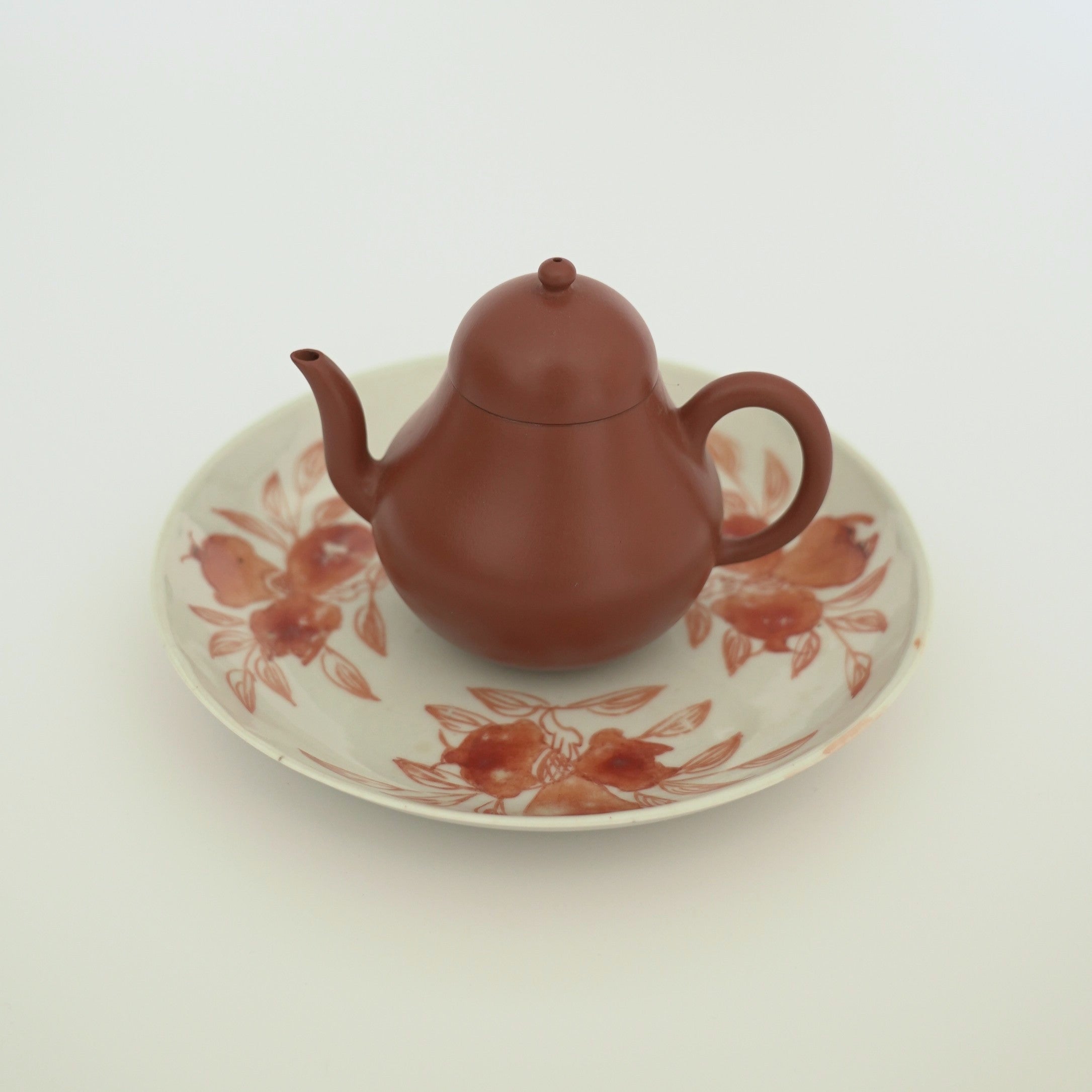 赤絵福寿三多文皿中①