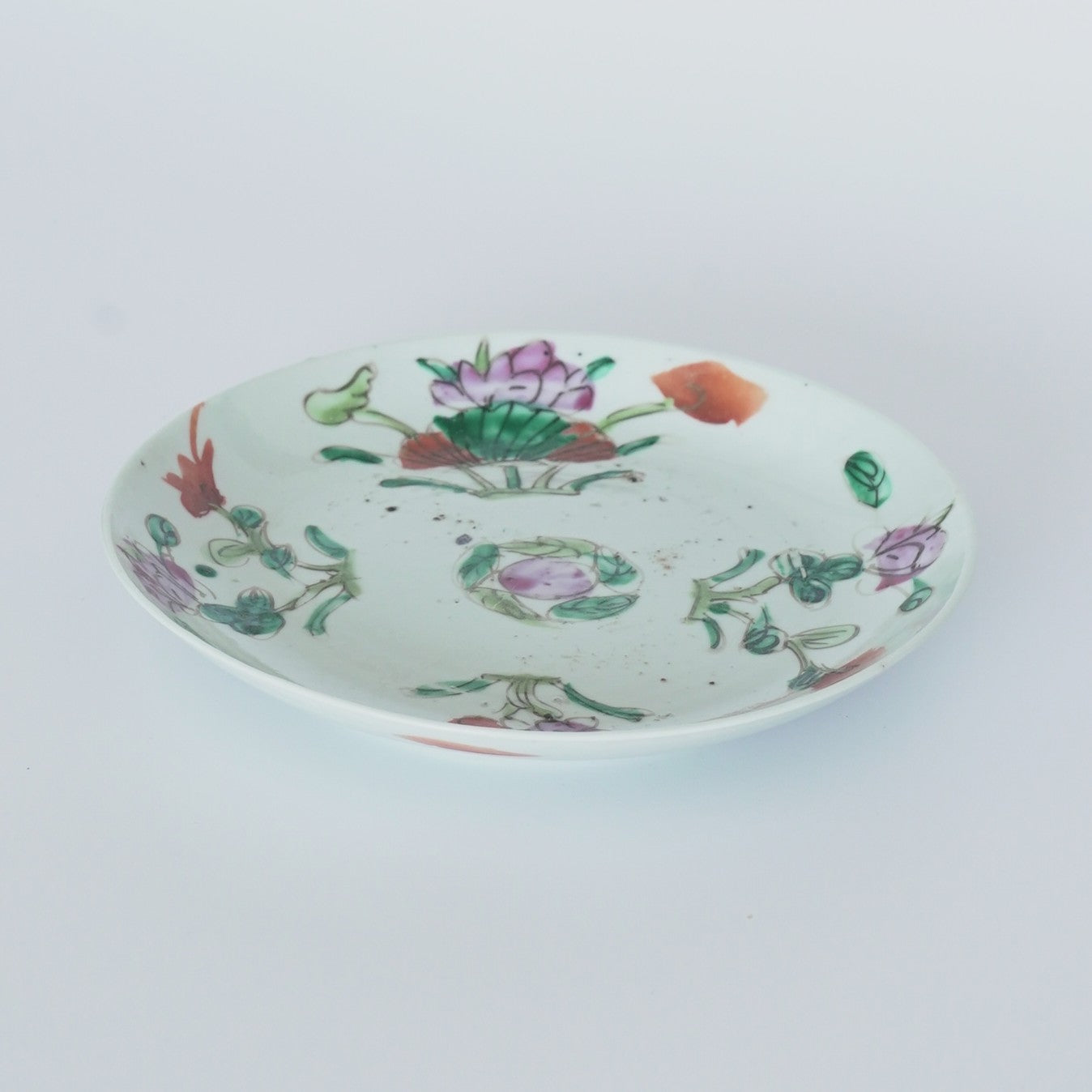 粉彩四季花文皿⑪中