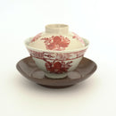 赤絵福寿三多文蓋碗