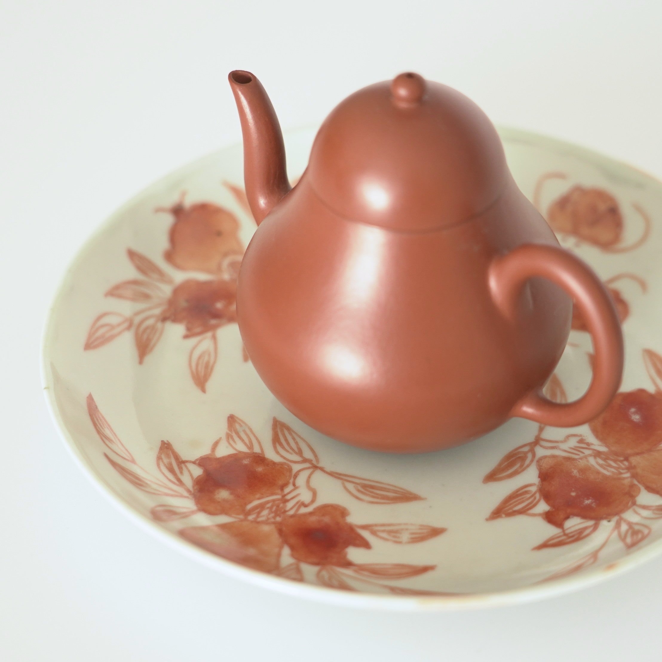 赤絵福寿三多文皿中①