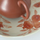 赤絵福寿三多文皿中①