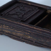 老木彫寿字木箱