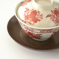 赤絵福寿三多文蓋碗