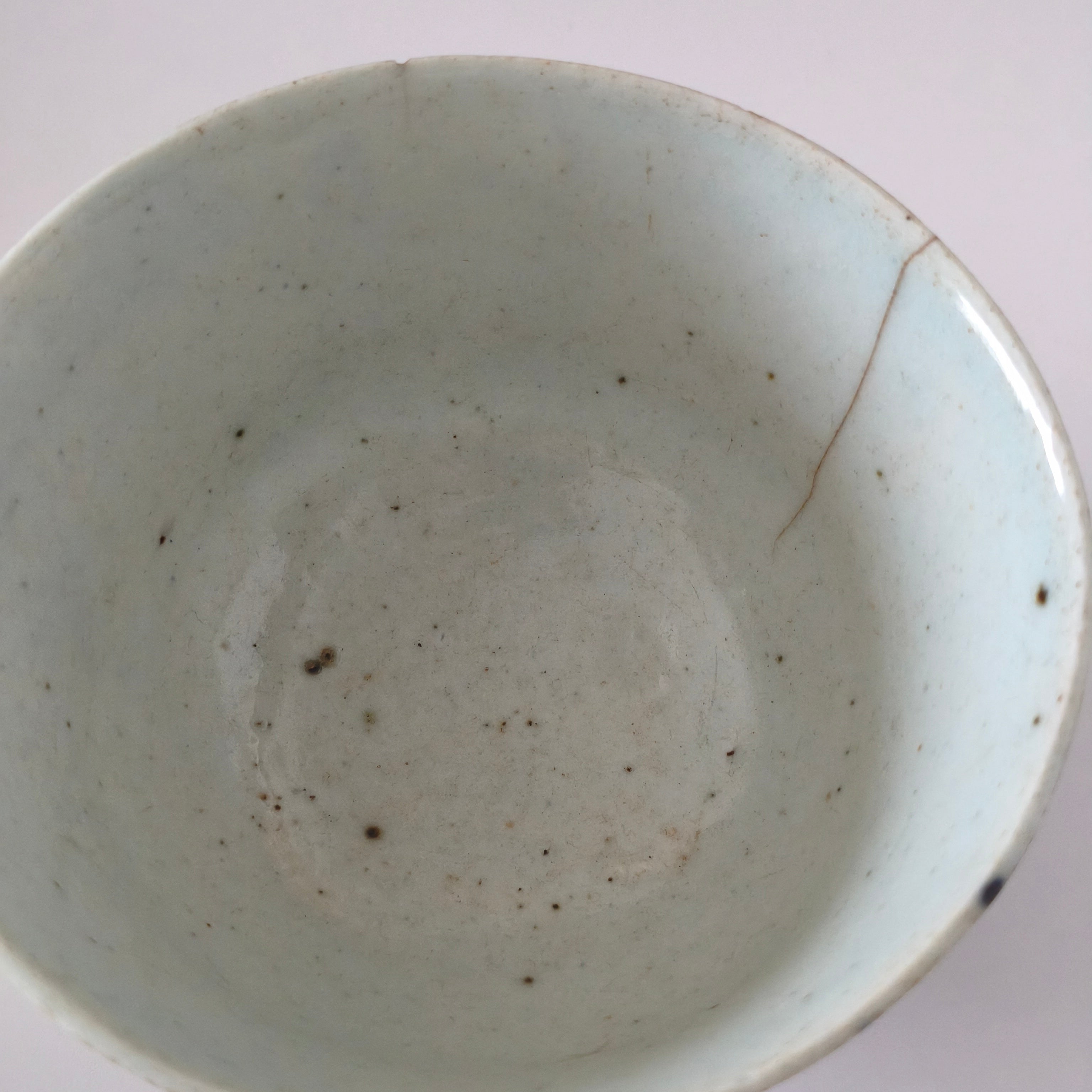 青花山水人物蓋碗