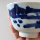 青花山水図蓋碗