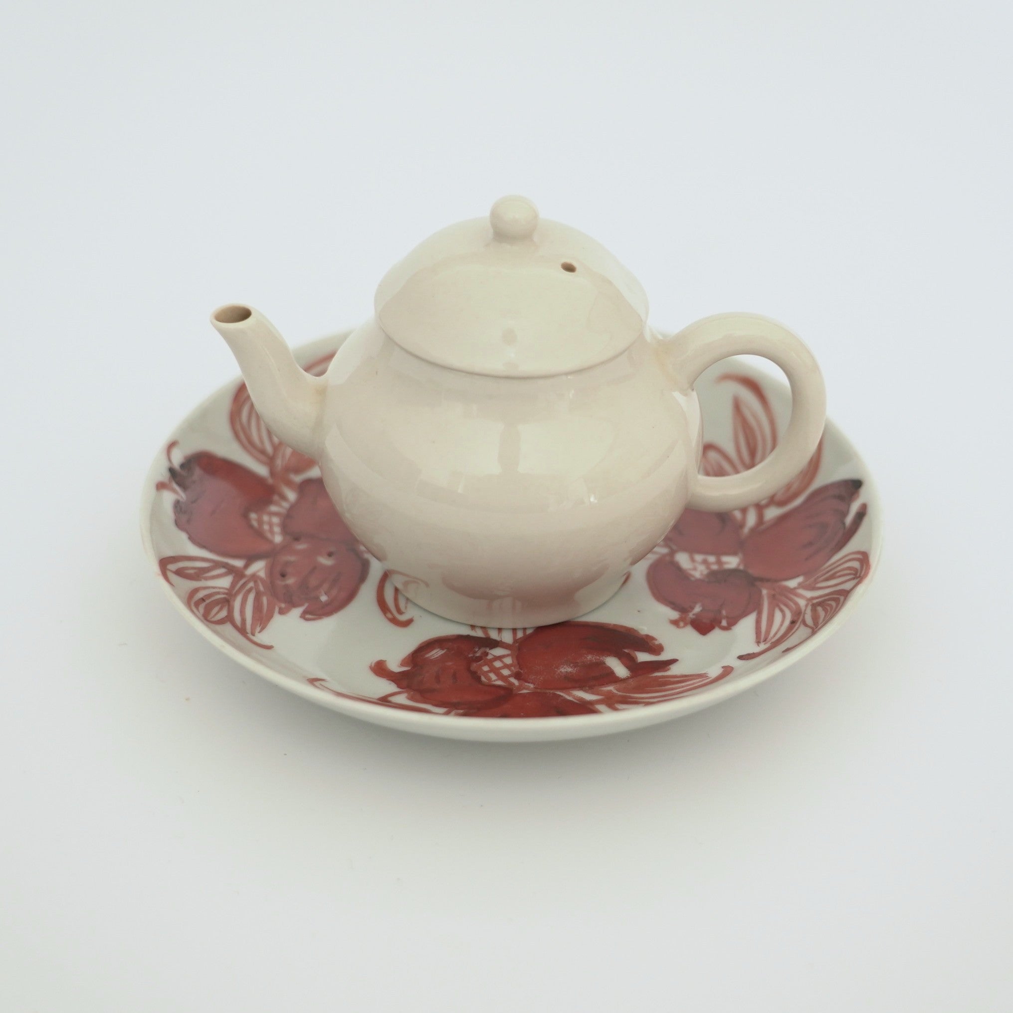 赤絵福寿三多文皿⑮