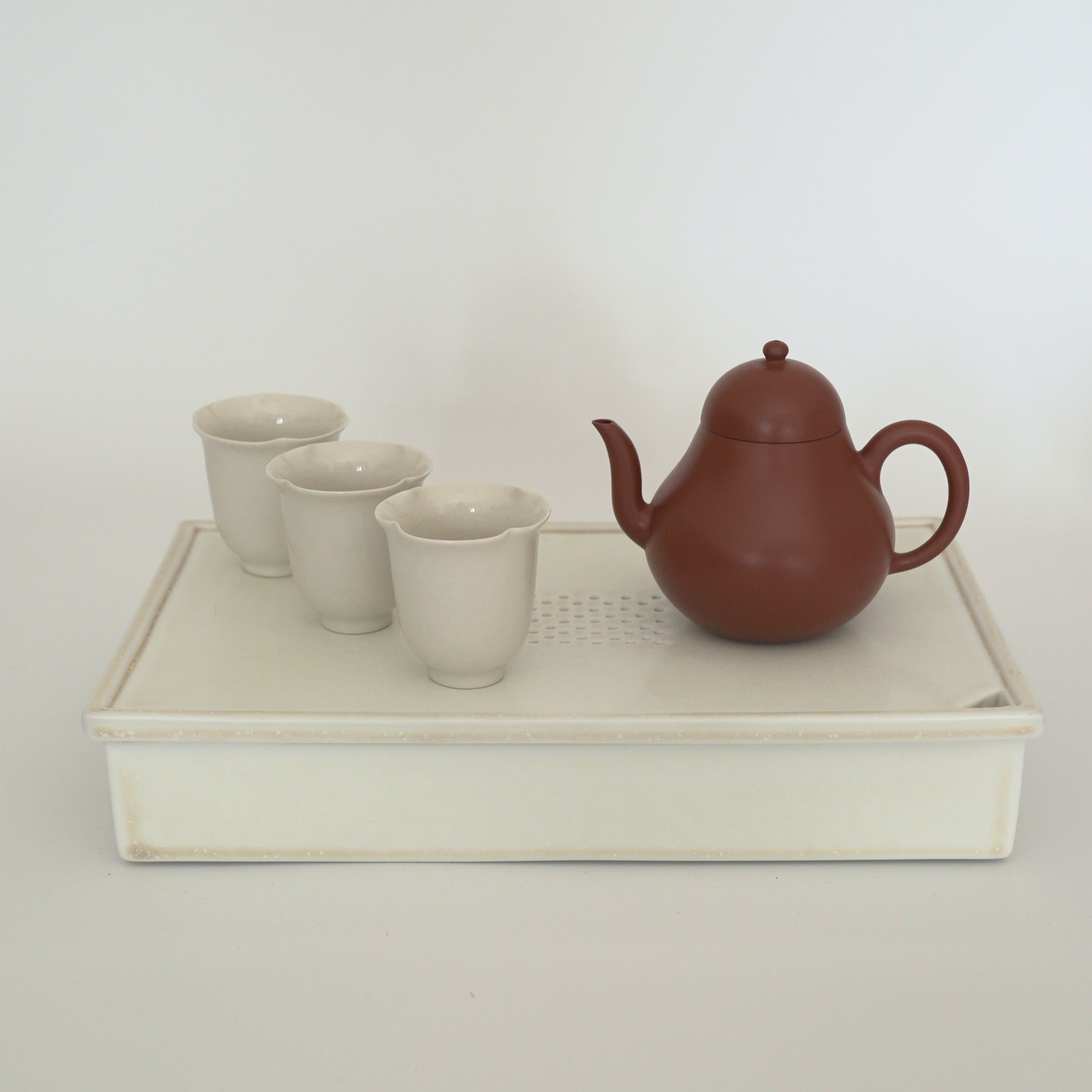 長方窯変茶盤①象牙色