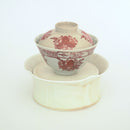 赤絵福寿三多文蓋碗