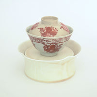 赤絵福寿三多文蓋碗