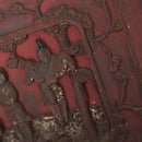 赤漆人物牡丹文壺承②