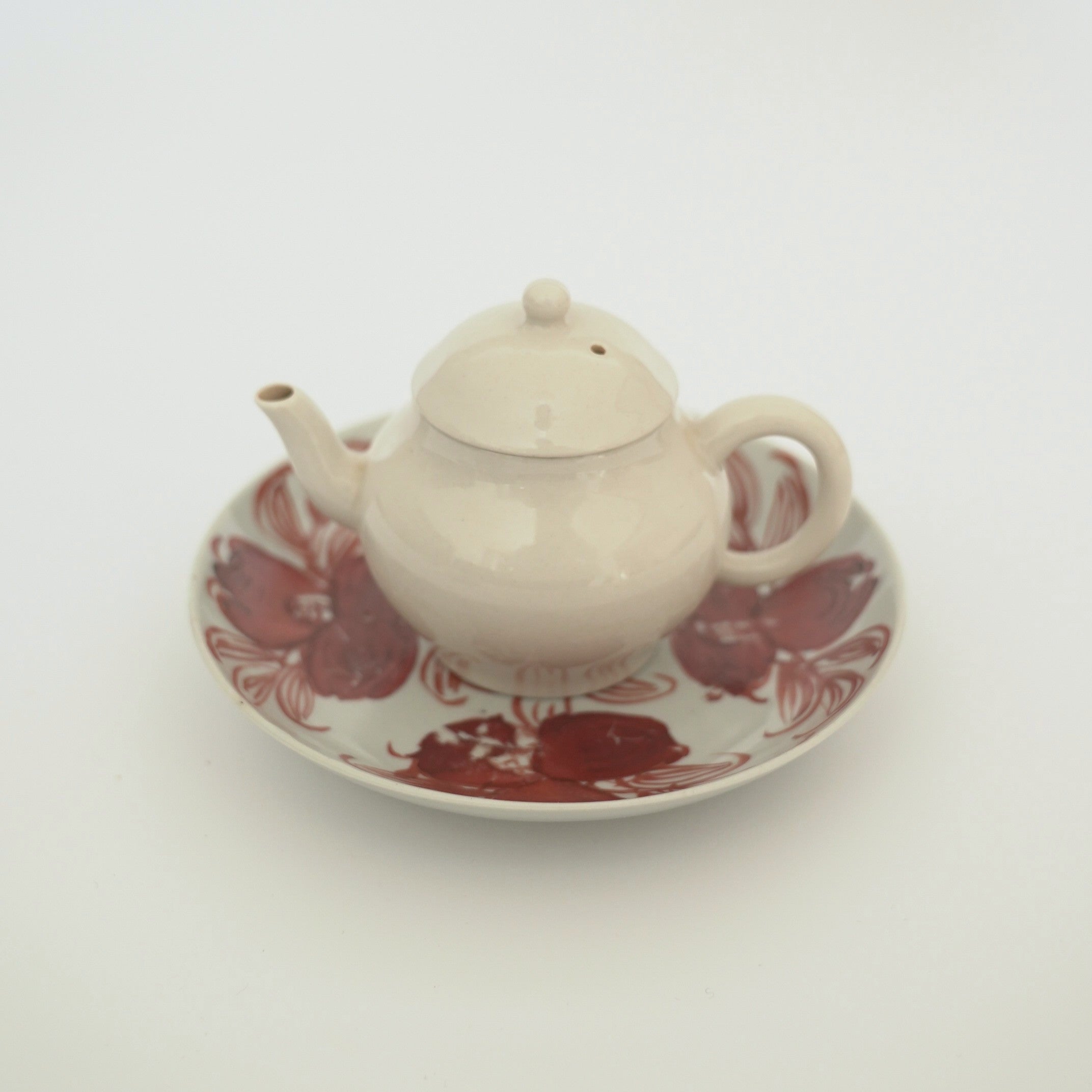 赤絵福寿三多文皿⑭