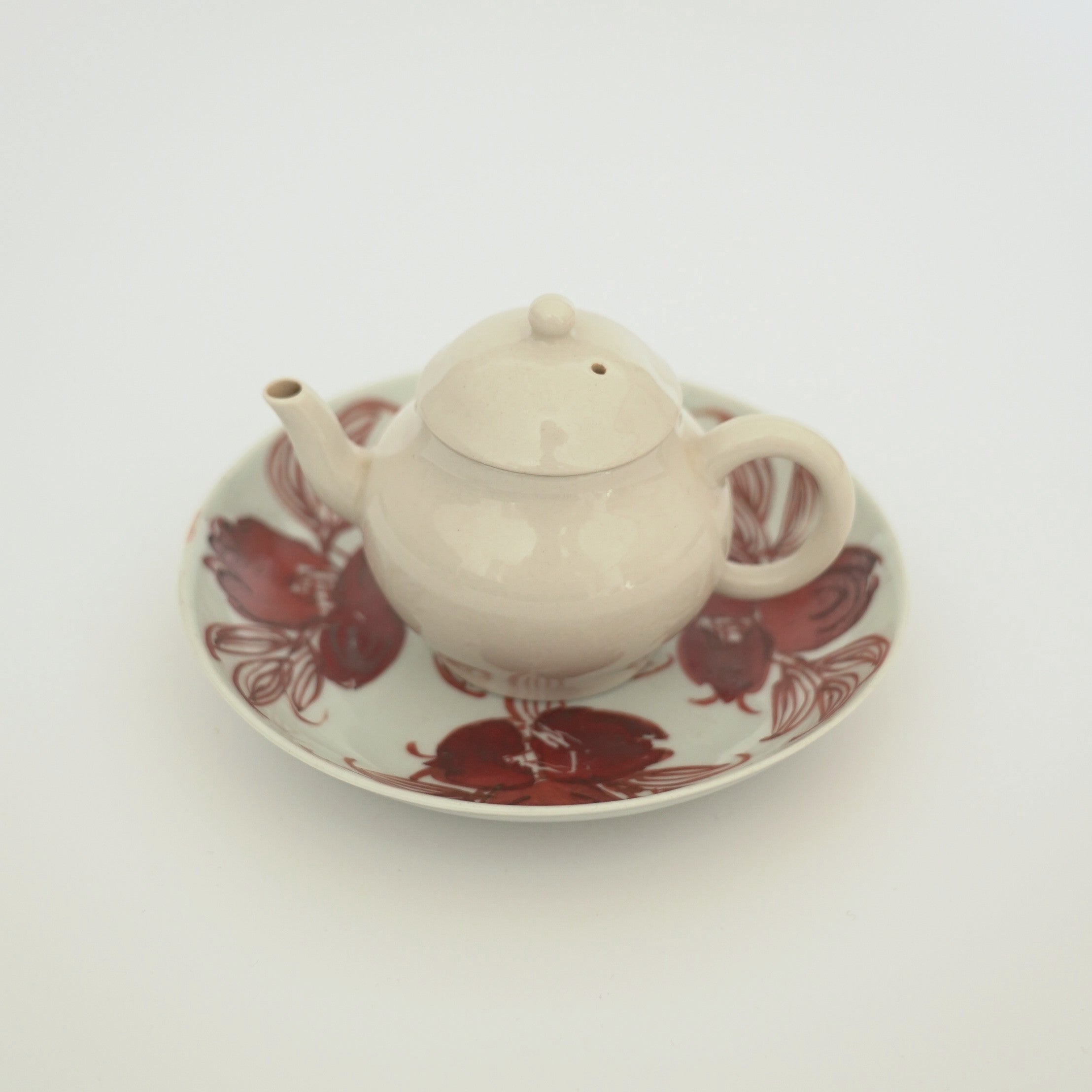 赤絵福寿三多文皿⑫