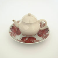 赤絵福寿三多文皿⑬