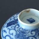 青花喜字瓜唐草文蓋碗