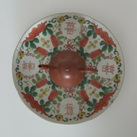 粉彩瓜稜福喜文皿大