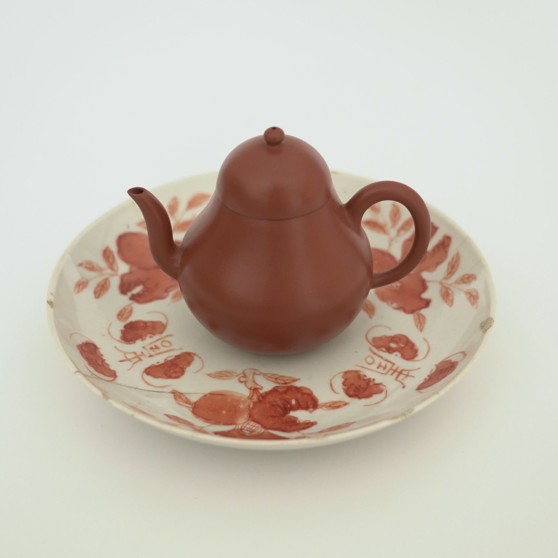 赤絵福寿三多文皿中④