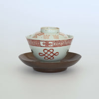 粉彩中国結文蓋碗