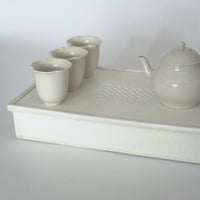 長方窯変茶盤①象牙色