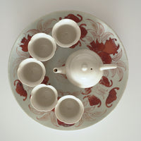 赤絵福寿三多文皿大②