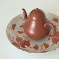 赤絵福寿三多文皿中④