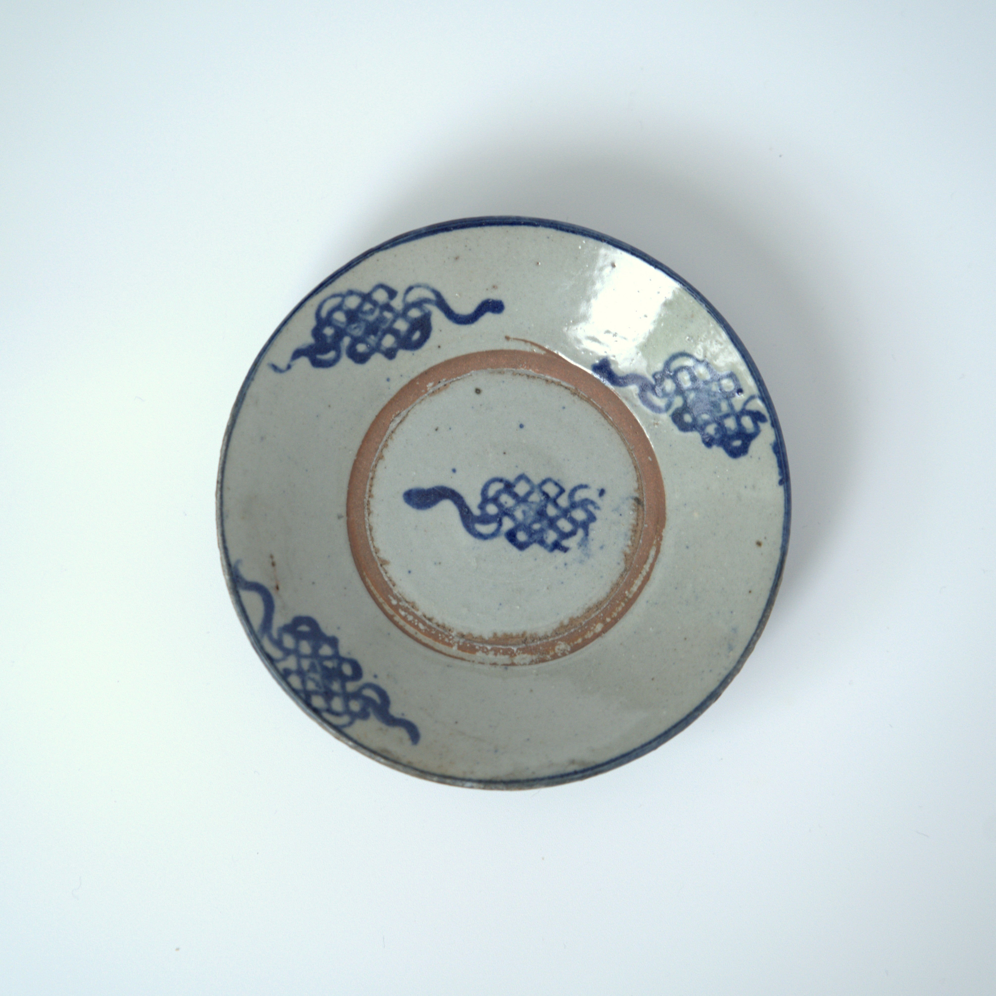 青花中国結文小皿⑤