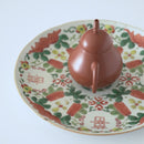 粉彩瓜稜福喜文皿大