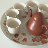 赤絵福寿三多文皿大①