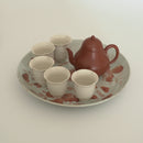 赤絵福寿三多文皿大①