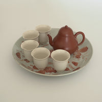 赤絵福寿三多文皿大①