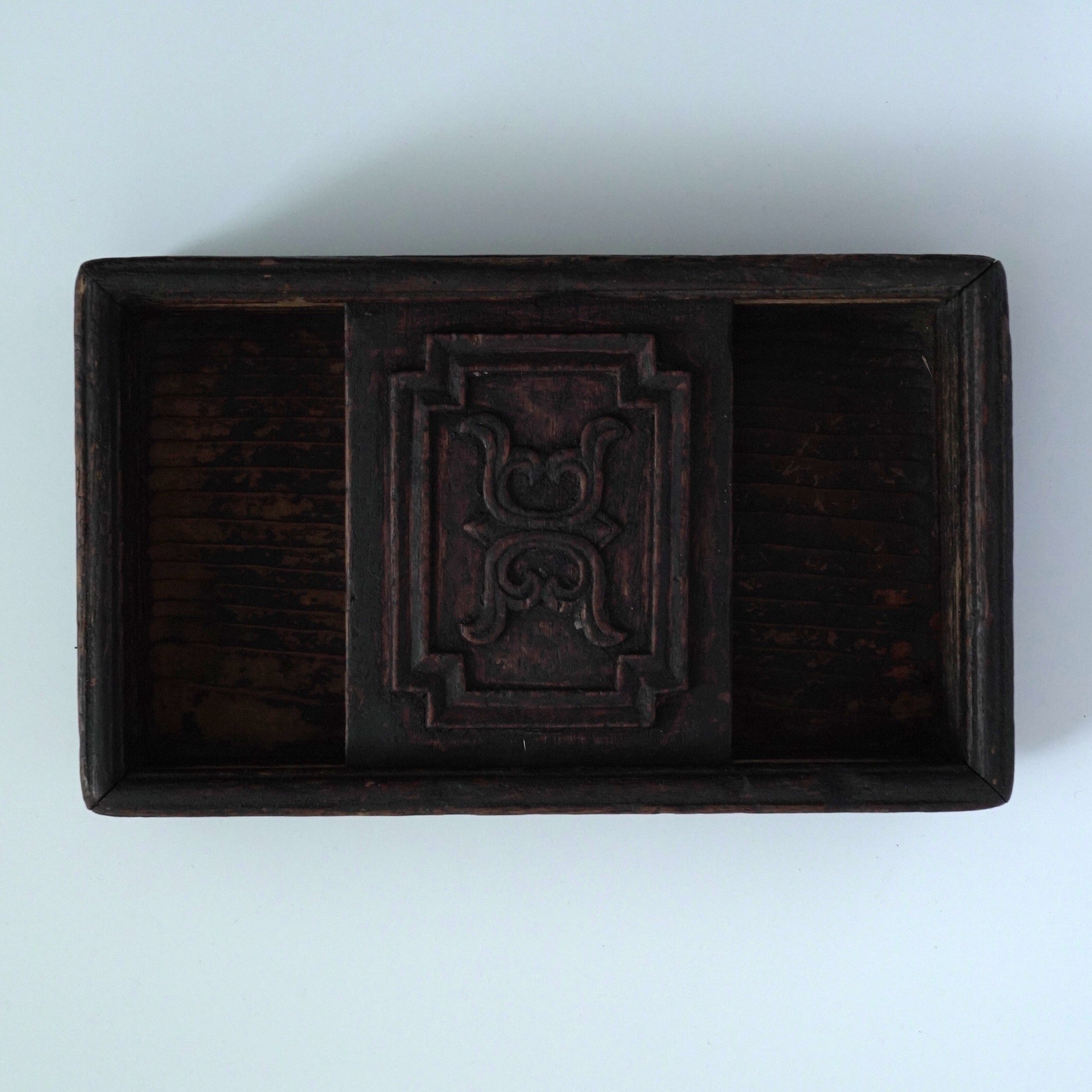 老木彫寿字木箱