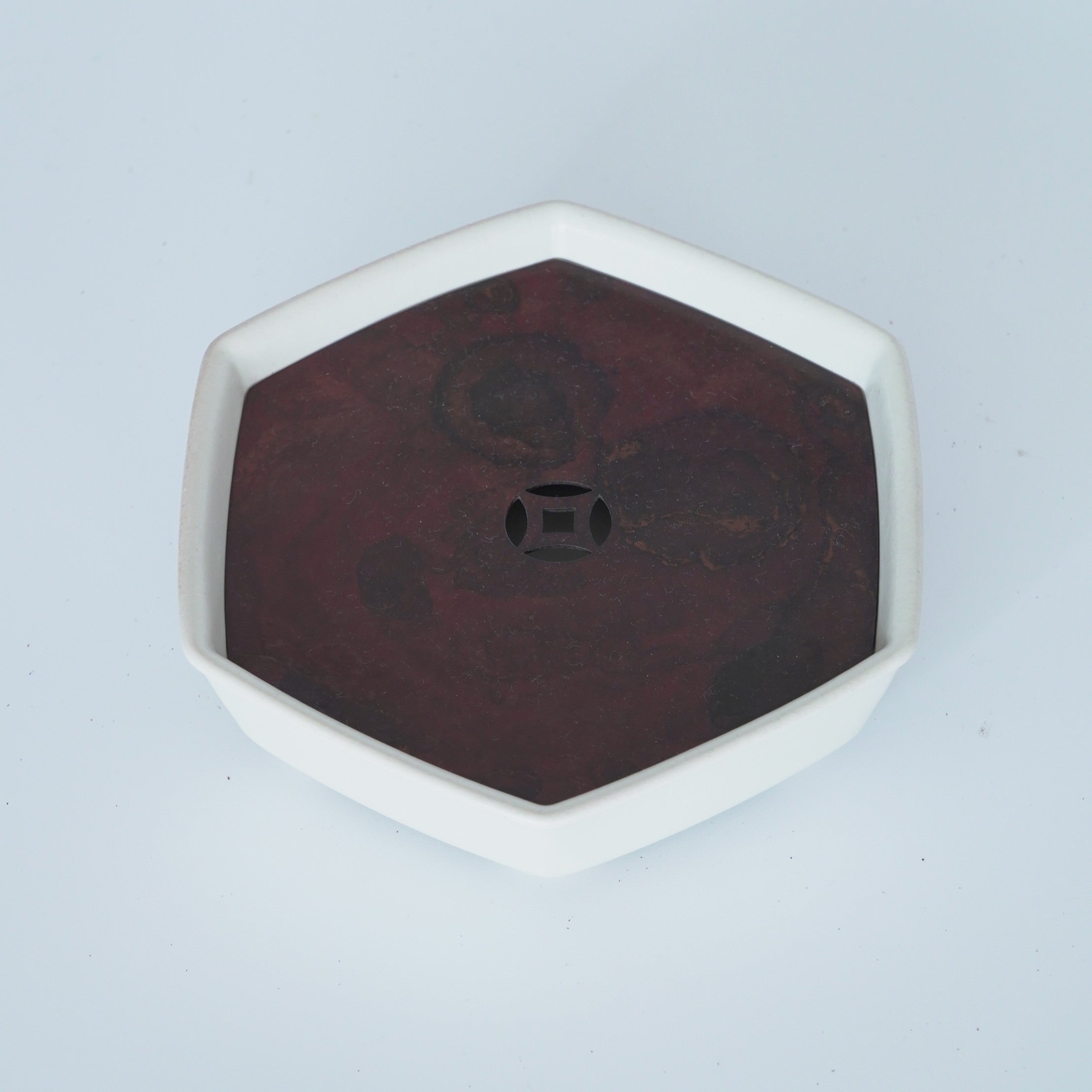 白土貫入六角茶船