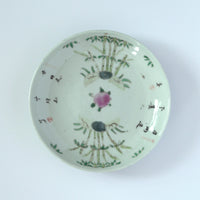 粉彩竹詩文皿④