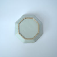 青花喜字花卉九子八角皿