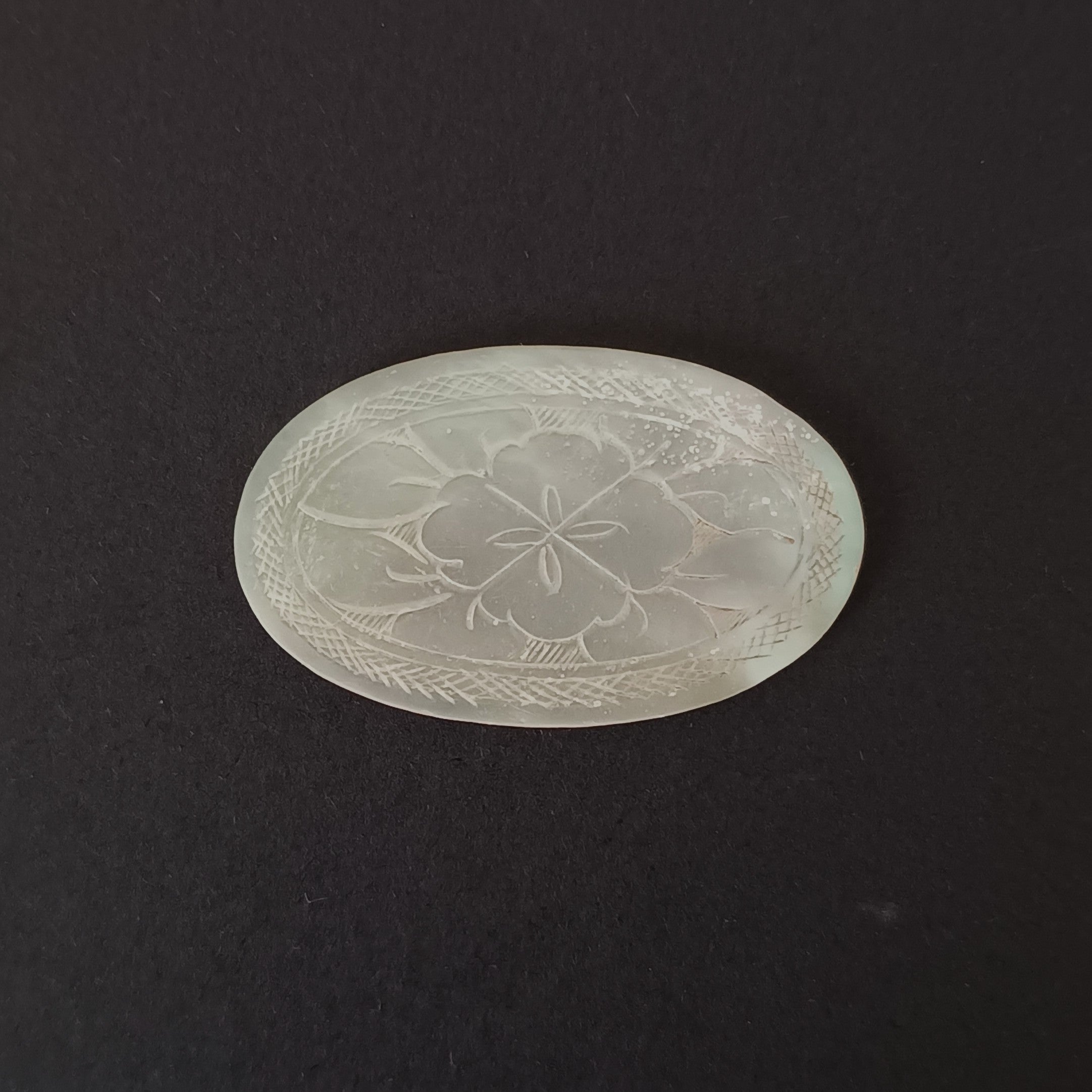 白蝶貝山茶花茶枕①楕円