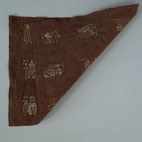 綿製柿渋染万福文敷布大