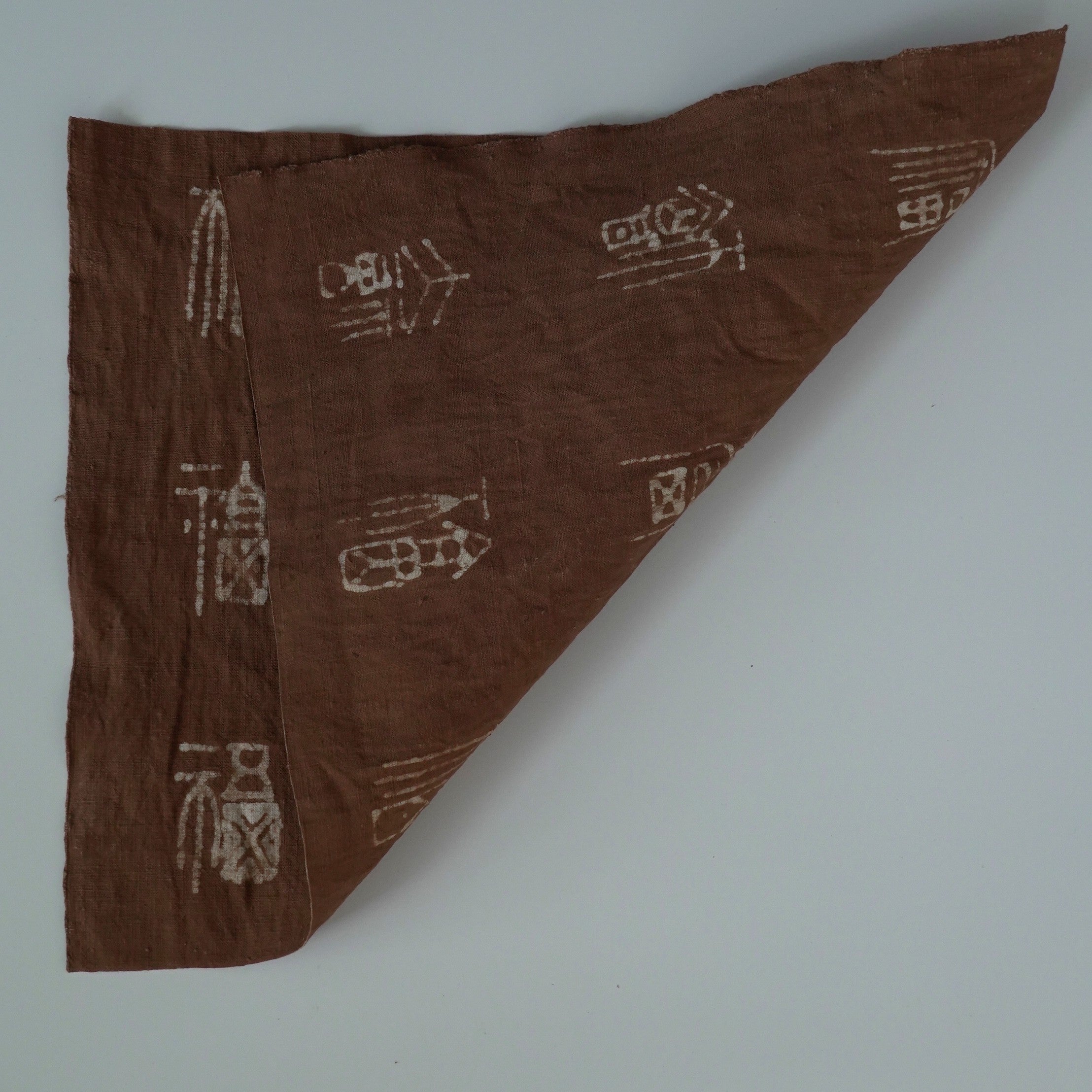 綿製柿渋染万福文敷布大