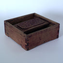 老木彫花卉文木箱