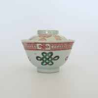 粉彩中国結文蓋碗