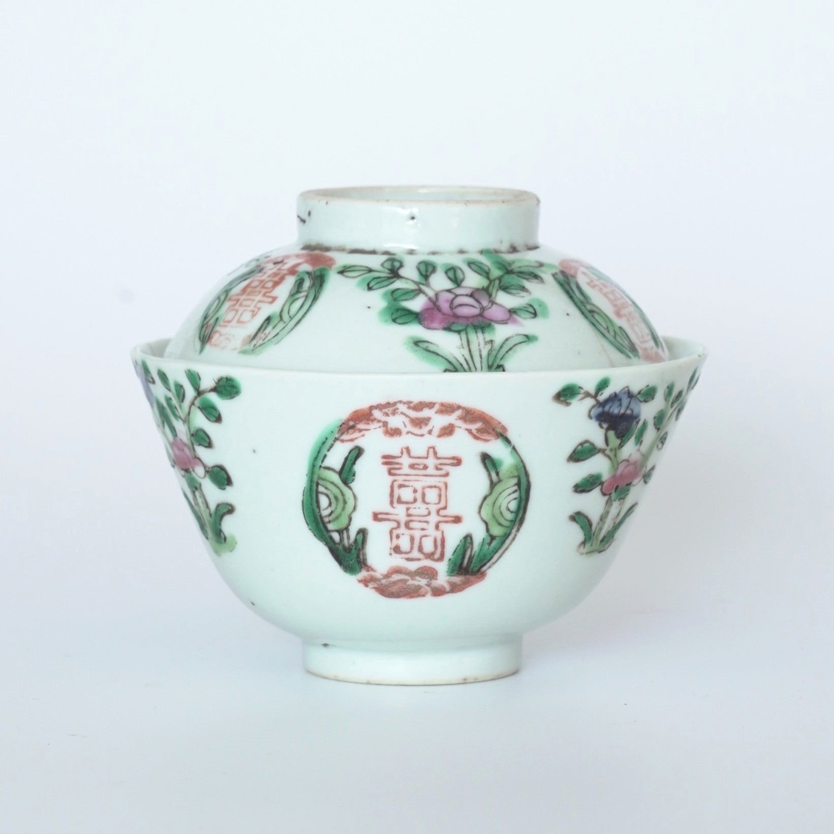 粉彩双喜花文蓋碗④