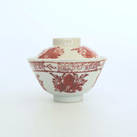 赤絵福寿三多文蓋碗